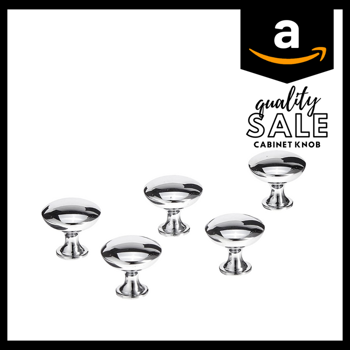 AmazonBasics Round Cabinet Knob 1.18 Diameter, Polished Chrome  25Pack