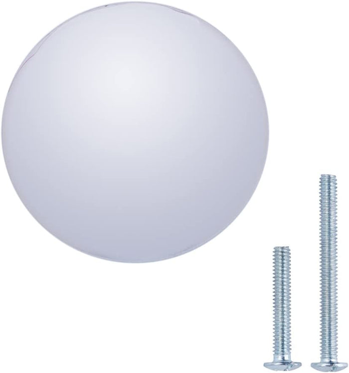 AmazonBasics Round Cabinet Knob 1.18in Diameter Polished Chrome 10Pack