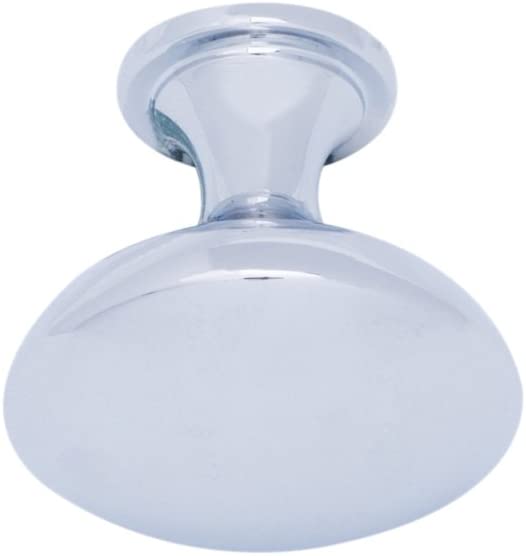 AmazonBasics Round Cabinet Knob 1.18in Diameter Polished Chrome 10Pack
