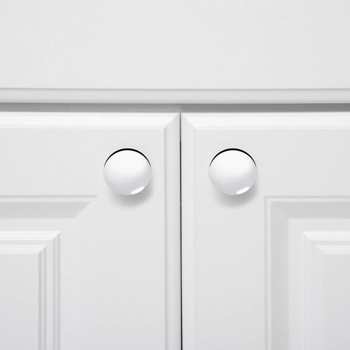 AmazonBasics Round Cabinet Knob 1.18in Diameter Polished Chrome 10Pack
