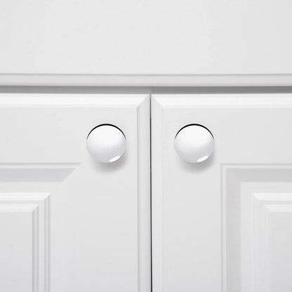 AmazonBasics Round Cabinet Knob 1.18in Diameter Polished Chrome 10Pack