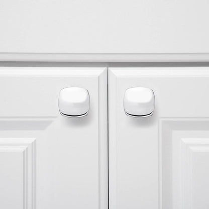 AmazonBasics Rounded Square Cabinet Knob Polished Chrome 10-Pack
