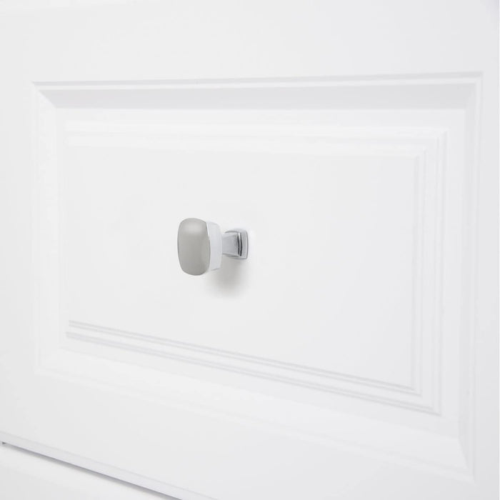 AmazonBasics Rounded Square Cabinet Knob Polished Chrome 10-Pack