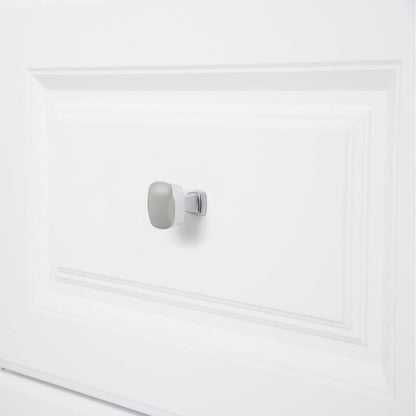 AmazonBasics Rounded Square Cabinet Knob Polished Chrome 10-Pack
