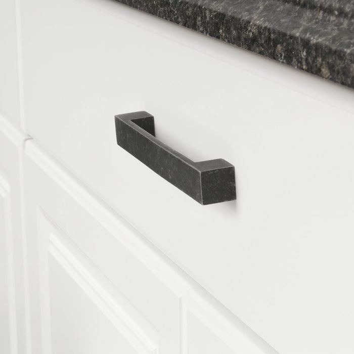 AmazonBasics Short Modern Cabinet Pull Handle 7.68in Length 6.3inch Hole Center Antique Silver 10Pack