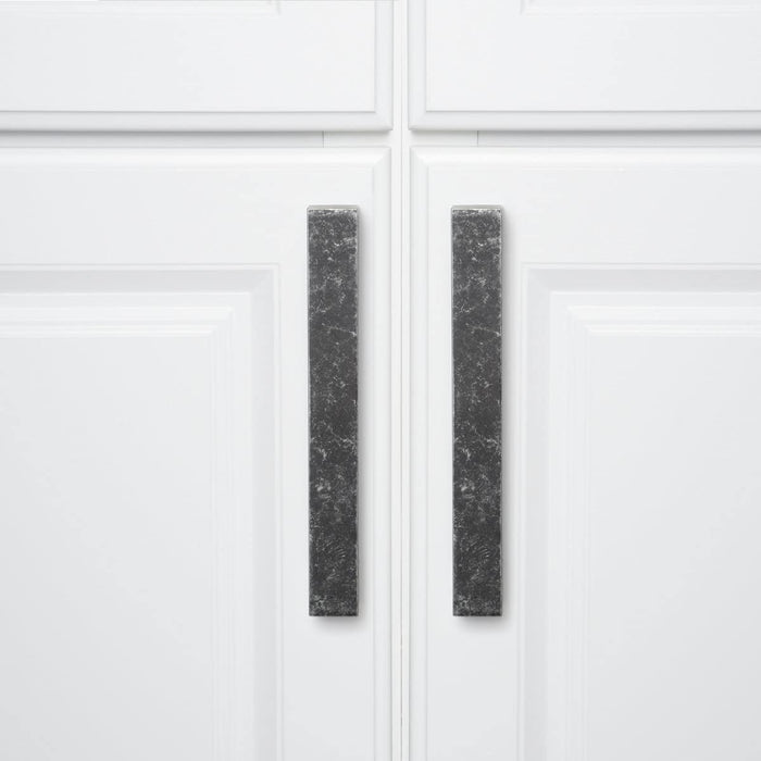 AmazonBasics Short Modern Cabinet Pull Handle 7.68in Length 6.3inch Hole Center Antique Silver 10Pack