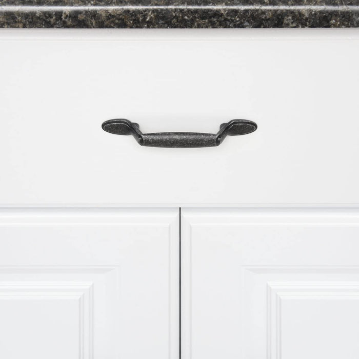 AmazonBasics Spoon Foot Cabinet Handle 5.12in Length 3in Hole Center Antique Silver 10Pack