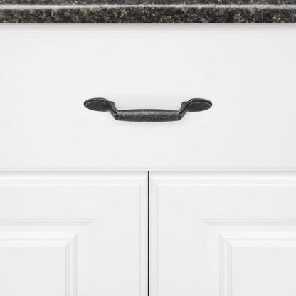 AmazonBasics Spoon Foot Cabinet Handle 5.12in Length 3in Hole Center Antique Silver 10Pack