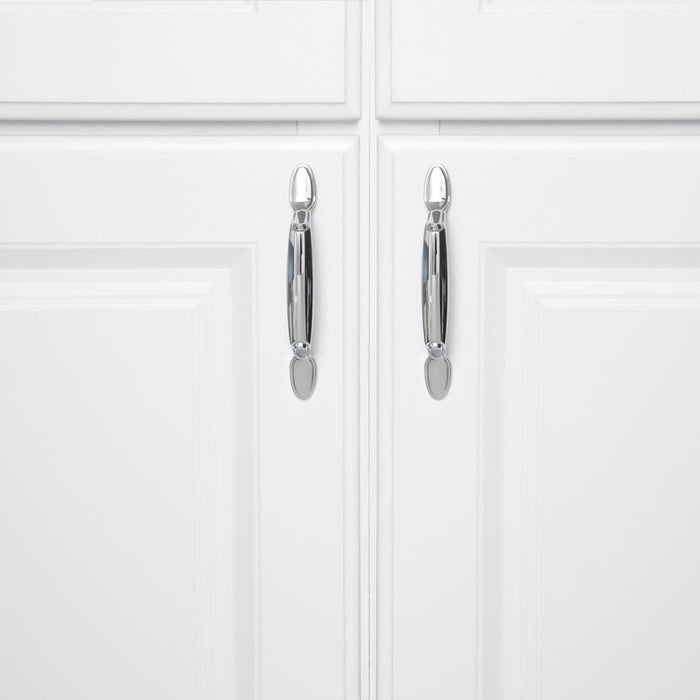 AmazonBasics Spoon Foot Cabinet Handle,  Polished Chrome  10-Pack