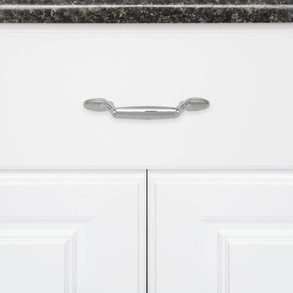 AmazonBasics Spoon Foot Cabinet Handle,  Polished Chrome  10-Pack
