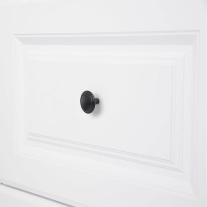 AmazonBasics Straight Top Ring Cabinet Knob 1.25IN Diameter Flat Black 10Pack