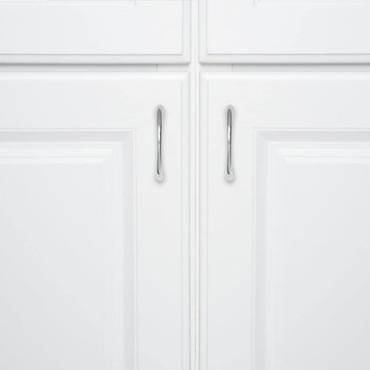 AmazonBasics Tapered Bow Cabinet Handle 3in Length 2.52in Hole Center Polished Chrome 10Pack