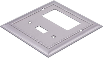 AmazonBasics Toggle and Gang Wall Plate Satin Nickel 2Pack