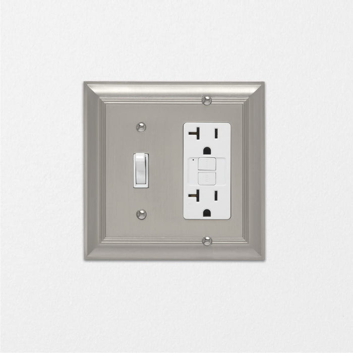AmazonBasics Toggle and Gang Wall Plate Satin Nickel 2Pack