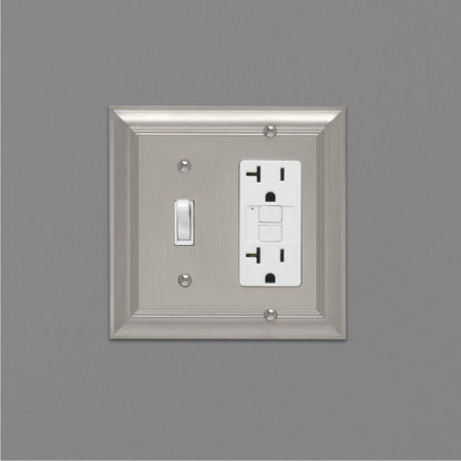 AmazonBasics Toggle and Gang Wall Plate Satin Nickel 2Pack