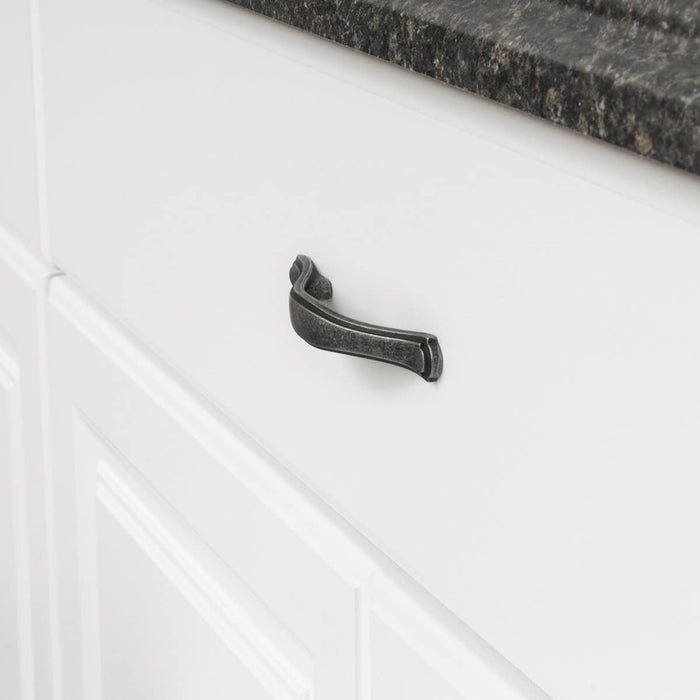AmazonBasics Traditional Craftsman Cabinet Handle, Antique Silver 10-Pack