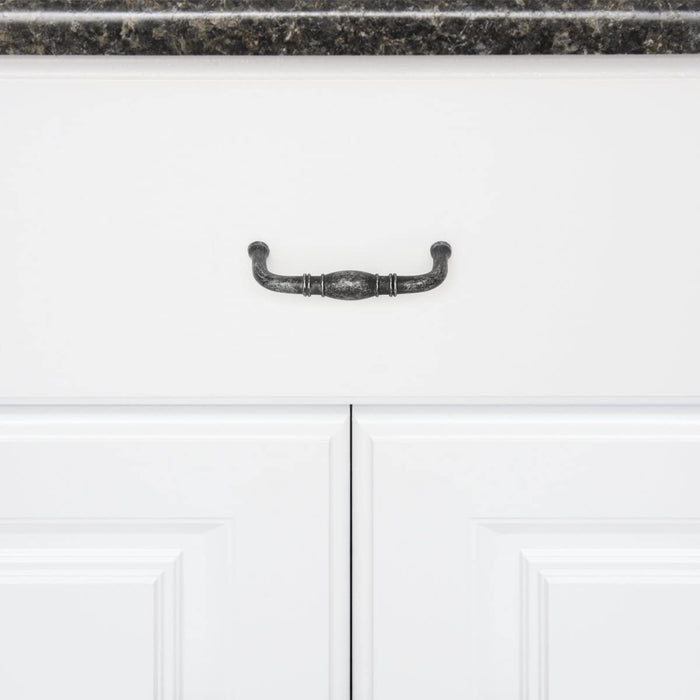 AmazonBasics Traditional Drawer Cabinet Handle, Antique Silver 10-Pack