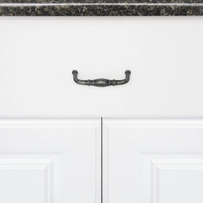 AmazonBasics Traditional Drawer Cabinet Handle, Antique Silver 10-Pack