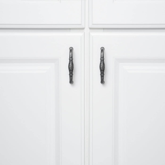 AmazonBasics Traditional Drawer Cabinet Handle, Antique Silver 10-Pack
