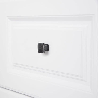 AmazonBasics Traditional Square Cabinet Knob 1.25in Diameter Antique Silver 10Pack