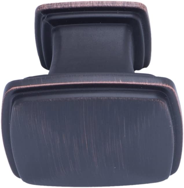 AmazonBasics Traditional Square Cabinet Knob 1.25in Diameter Oil Rubbed Bronze 10Pack