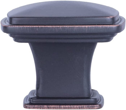 AmazonBasics Traditional Square Cabinet Knob 1.25in Diameter Oil Rubbed Bronze 10Pack
