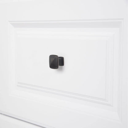 AmazonBasics Traditional Square Cabinet Knob 1.25in Diameter Oil Rubbed Bronze 10Pack