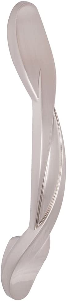 AmazonBasics Twisted Cabinet Handle 4.5in Length 3in Hole Center Satin Nickel 10Pack