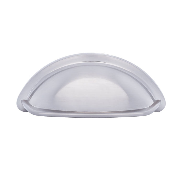 AmazonBasics Wide Bin Cup Drawer Pull 3.69in Length 3in Hole Center Satin Nickel 10Pack