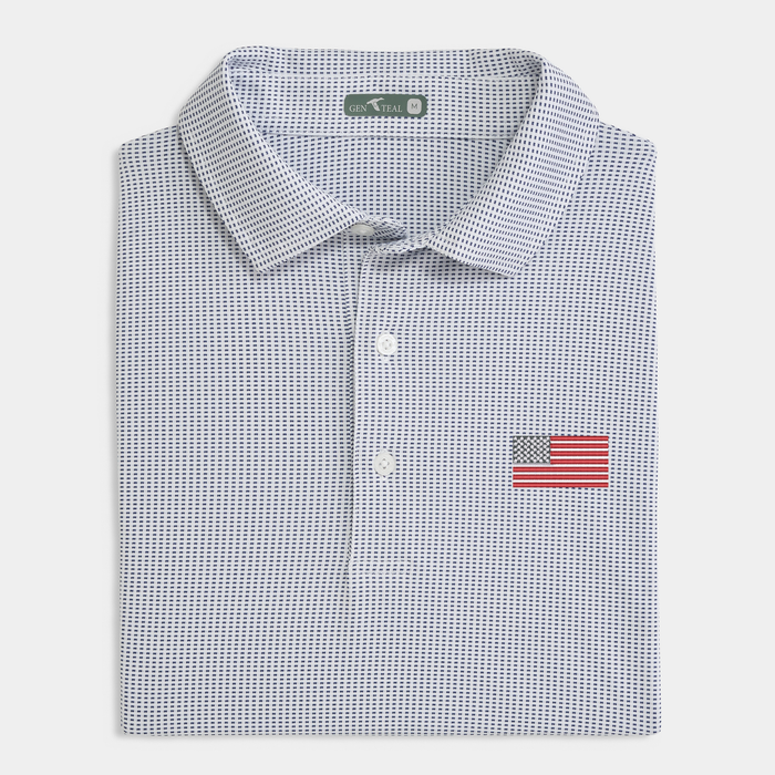 American Flag Jacquard Performance Polo