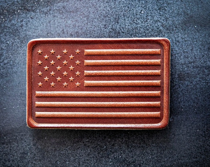 American Flag Leather Magnet