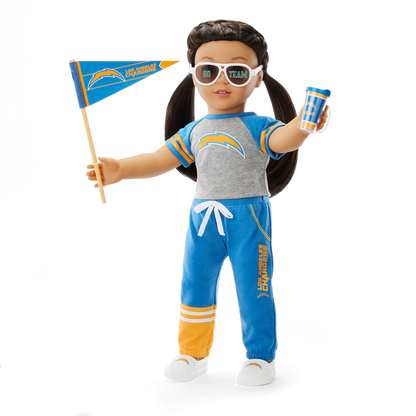 American Girl® x NFL Los Angeles Chargers Fan Outfit & Accessories for 18-inch Dolls