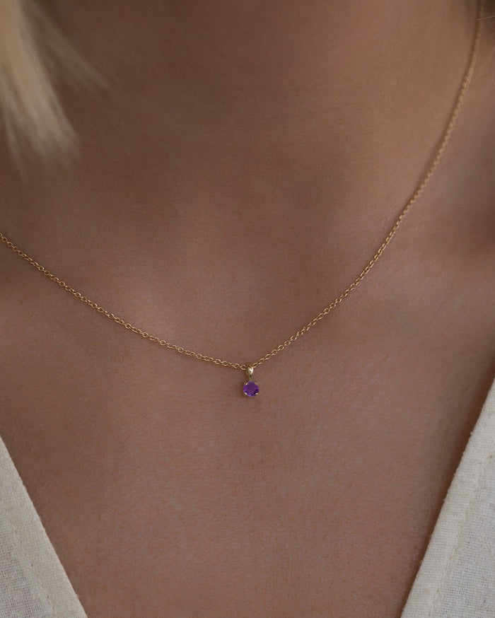 Amethyst Birthstone Necklace