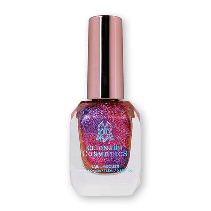 One bottle of nail polish containing Amorem Nail Laquer on white background.