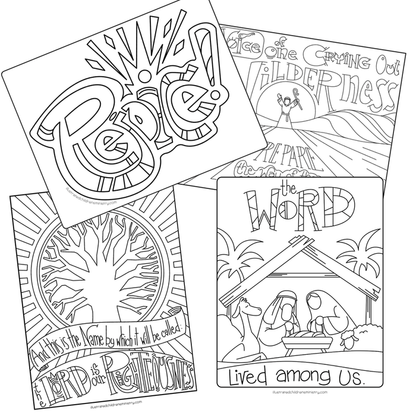 An Illustrated Advent for Families: Preparing the Way Coloring Pages
