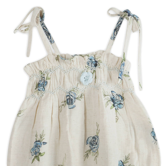 Anais Floral Baby Romper + Headband (Linen Blend)