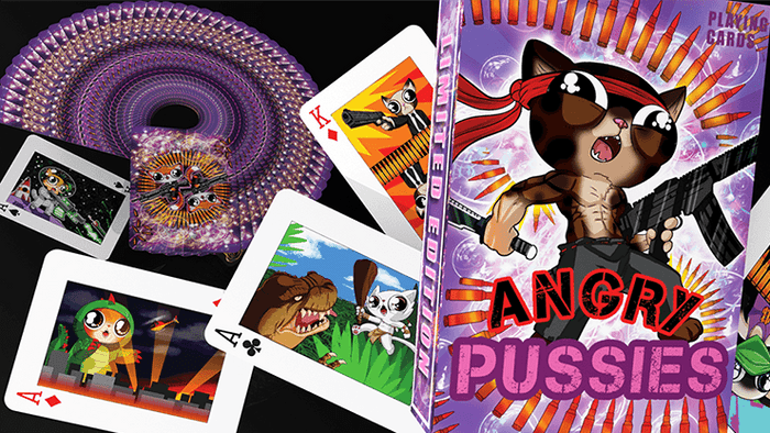 Angry Pussies Playing Cards by De'vo