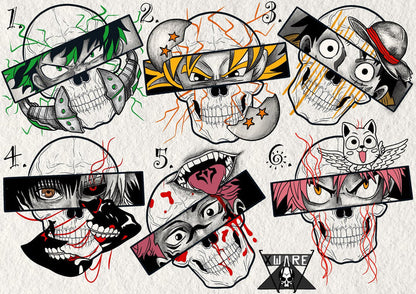 Anime inspired designs by Emily