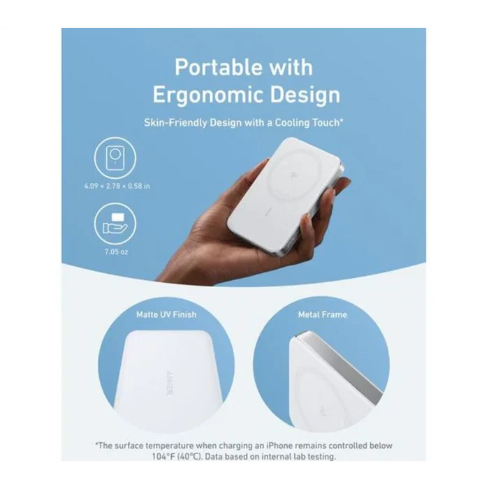 Anker MagGo Slim Wireless Power Bank 10,000mAh - White | A1664H21