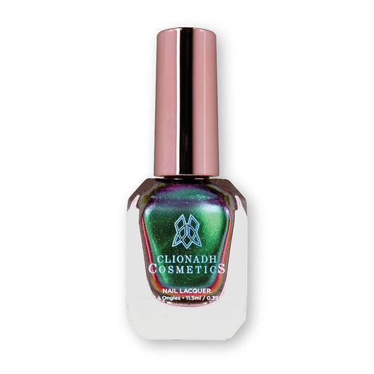 Bottle of nail polish containing Anneal Nail Lacquer on white background.