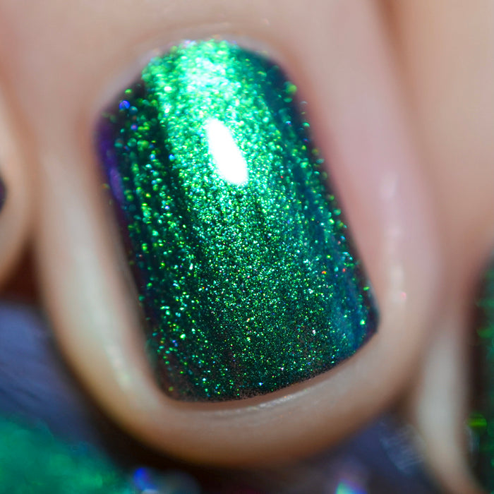 Close-up of one nail painted with Anneal Nail Lacquer on fair skin tone.