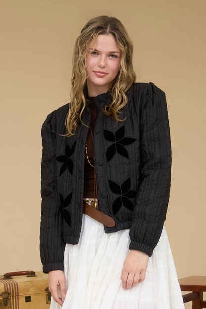Apres Ski Velvet Detail Quilted Jacket
