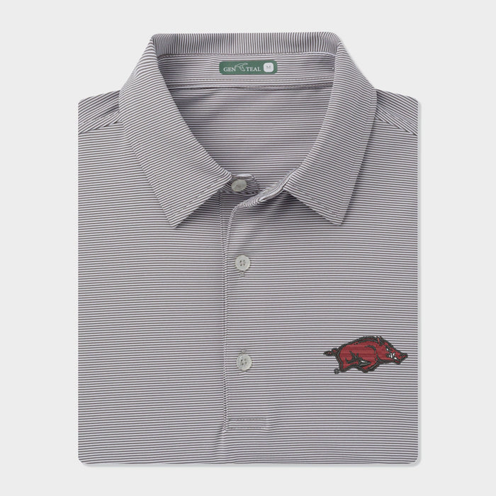 Arkansas Club Pinstripe Performance Polo