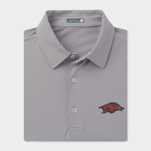 Arkansas Club Pinstripe Performance Polo