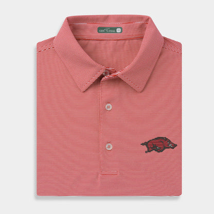 Arkansas Club Pinstripe Performance Polo