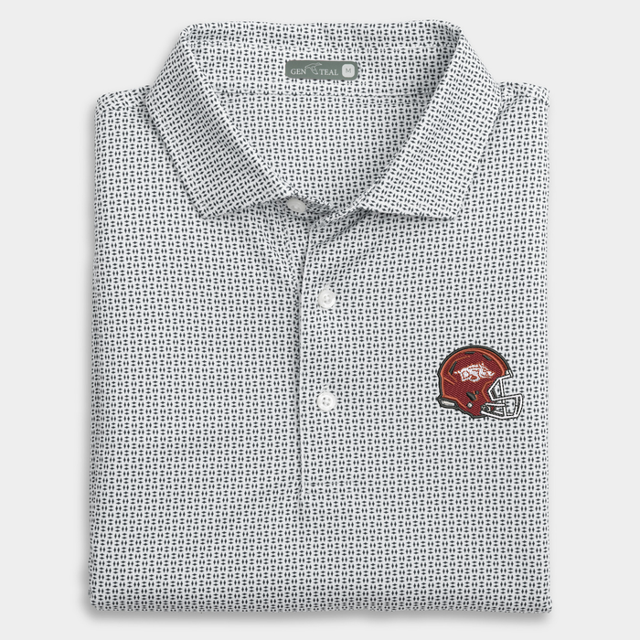 Arkansas Helmet Trellis Printed Performance Polo