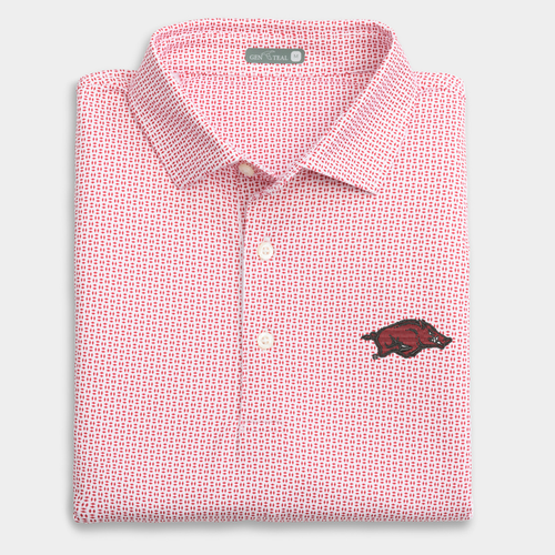Arkansas Trellis Printed Performance Polo