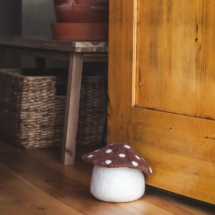 Artisan Felted Mushroom Doorstop
