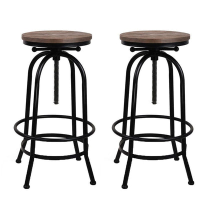 Artiss Bar Stools Adjustable Wood Chairs -Home Living Store - -