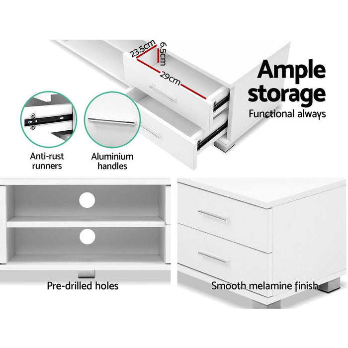 Artiss Entertainment Unit TV Cabinet 120cm White Dylan -Home Living Store - -